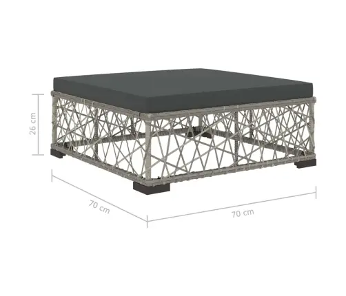 6-Daļīgs Dārza Atpūtas Mēbeļu Komplekts Ar Matračiem, Pelēks Pe Vidaxl
