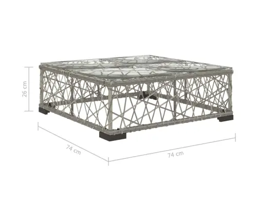8-Daļīgs Dārza Atpūtas Mēbeļu Komplekts Ar Matračiem, Pelēks Pe Vidaxl