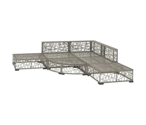 6-Osaline Aiamööbli Komplekt Patjadega, Polürotang, Hall