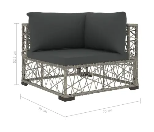 6-Osaline Aiamööbli Komplekt Patjadega, Polürotang, Hall