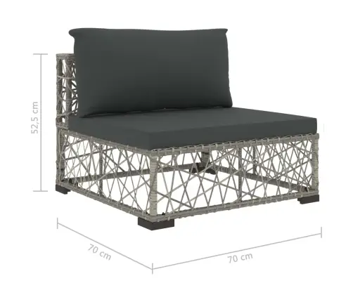 6-Osaline Aiamööbli Komplekt Patjadega, Polürotang, Hall