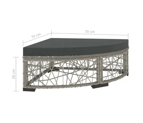 6-Osaline Aiamööbli Komplekt Patjadega, Polürotang, Hall