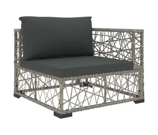 5-Osaline Aiamööblikomplekt Patjadega, Polürotang, Hall