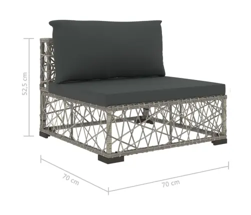 Sodo Baldų Komplektas Su Pagalvėmis, 10 Dalių, Pilkas, Ratanas