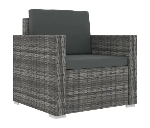 8-Daļīgs Dārza Atpūtas Mēbeļu Komplekts Ar Matračiem, Pelēks Pe Vidaxl