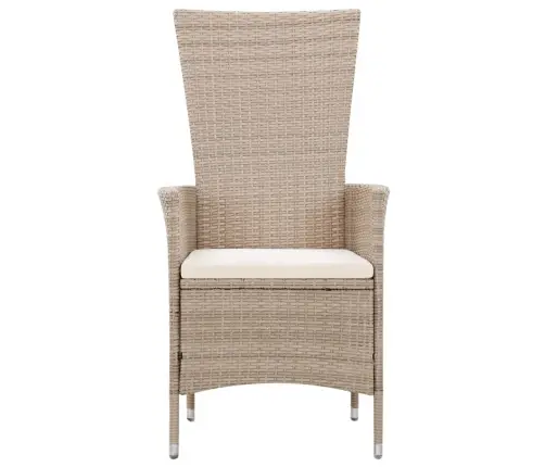 7-Osaline Aiamööblikomplekt Patjadega, Polürotang, Beež