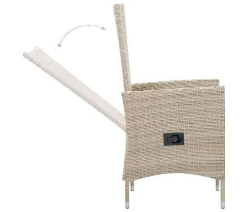 9-Daļīgs Dārza Mēbeļu Komplekts Ar Matračiem, Pe Rotangpalma Vidaxl