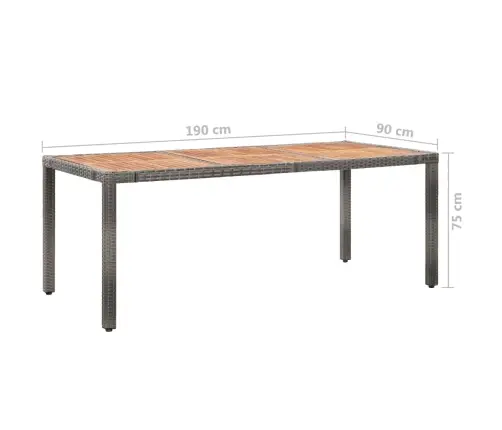 9-Daļīgs Dārza Mēbeļu Komplekts Ar Matračiem, Pelēks Pe Pinums Vidaxl