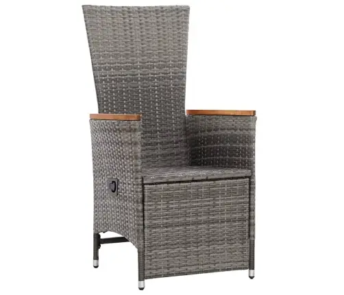 Atgāžami Dārza Krēsli, 2 Gab., Matrači, Pelēka Pe Rotangpalma Vidaxl