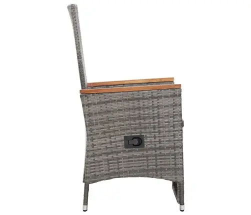 Atgāžami Dārza Krēsli, 2 Gab., Matrači, Pelēka Pe Rotangpalma Vidaxl