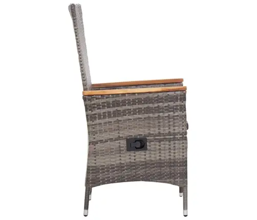 Dārza Krēsli, 2 Gab., Ar Matračiem, Pelēka Pe Rotangpalma Vidaxl