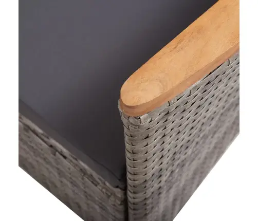 Dārza Krēsli, 2 Gab., Ar Matračiem, Pelēka Pe Rotangpalma Vidaxl