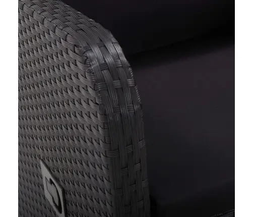 3-Daļīgs Bistro Mēbeļu Komplekts Ar Matračiem, Melns Pe Pinums Vidaxl