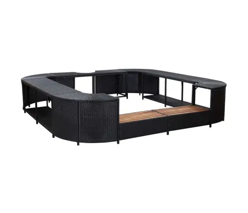 Burbuļvannas Aizsargloks, 268X268X55 Cm, Melna Pe Rotangpalma Vidaxl