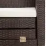 Ištraukiama Trivietė Sofa-Lova Su Stogeliu, Ruda, Poliratanas