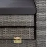 Ištraukiama Trivietė Sofa-Lova Su Stogeliu, Pilka, Poliratanas