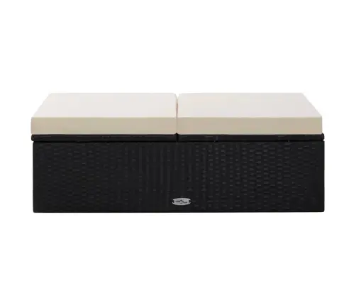 2-Daļīgs Dārza Atpūtas Mēbeļu Komplekts Ar Matračiem, Pe, Melns Vidaxl