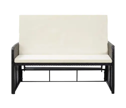 2-Daļīgs Dārza Atpūtas Mēbeļu Komplekts Ar Matračiem, Pe, Melns Vidaxl