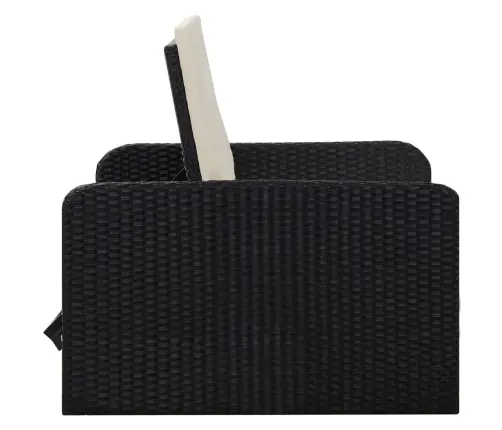 2-Daļīgs Dārza Atpūtas Mēbeļu Komplekts Ar Matračiem, Pe, Melns Vidaxl