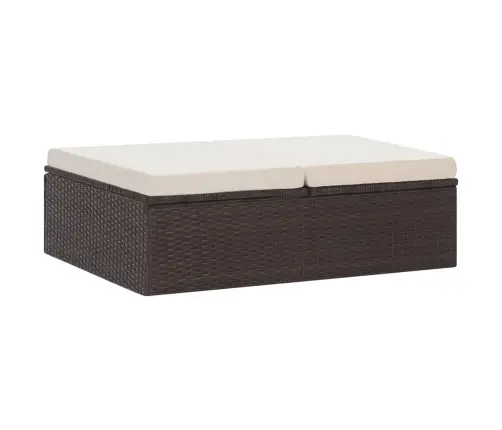 2-Daļīgs Dārza Atpūtas Mēbeļu Komplekts Ar Matračiem, Pe, Brūns Vidaxl