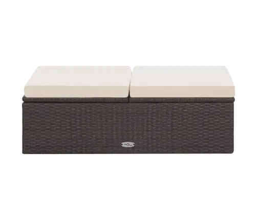 2-Daļīgs Dārza Atpūtas Mēbeļu Komplekts Ar Matračiem, Pe, Brūns Vidaxl