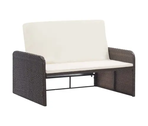 2-Daļīgs Dārza Atpūtas Mēbeļu Komplekts Ar Matračiem, Pe, Brūns Vidaxl