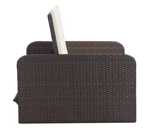 2-Daļīgs Dārza Atpūtas Mēbeļu Komplekts Ar Matračiem, Pe, Brūns Vidaxl