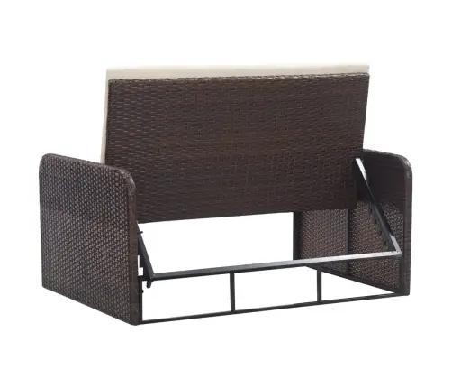 2-Daļīgs Dārza Atpūtas Mēbeļu Komplekts Ar Matračiem, Pe, Brūns Vidaxl