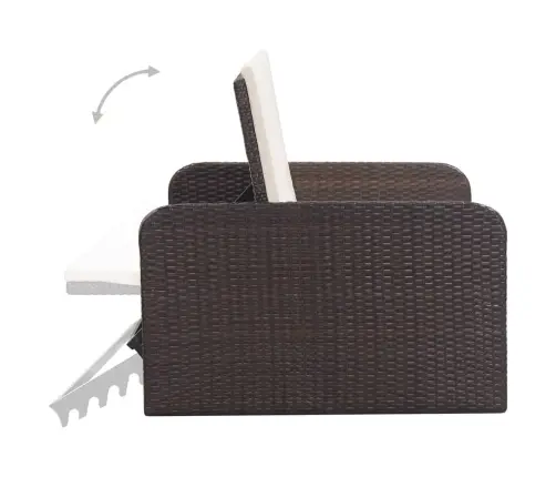 2-Daļīgs Dārza Atpūtas Mēbeļu Komplekts Ar Matračiem, Pe, Brūns Vidaxl