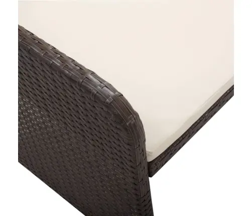 2-Daļīgs Dārza Atpūtas Mēbeļu Komplekts Ar Matračiem, Pe, Brūns Vidaxl