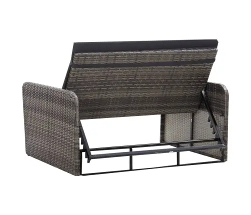 2-Osaline Aiamööblikomplekt Patjadega, Polürotang, Hall