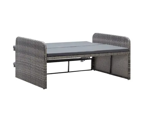 2-Osaline Aiamööblikomplekt Patjadega, Polürotang, Hall