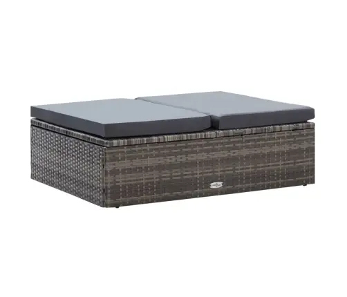 2-Osaline Aiamööblikomplekt Patjadega, Polürotang, Hall