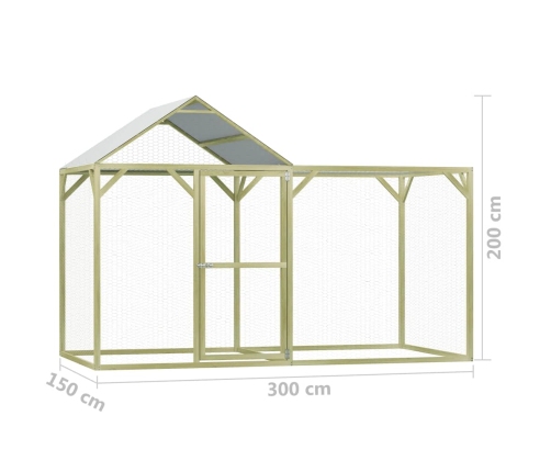 Vistu Būris, 3X1,5X2 M, Impregnēts Priedes Koks Vidaxl