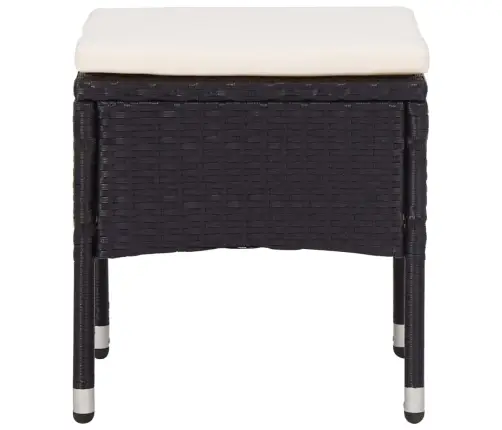 5-Daļīgs Dārza Mēbeļu Komplekts, Melns Pe, Akācijas Masīvkoks Vidaxl