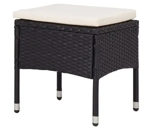 5-Daļīgs Dārza Mēbeļu Komplekts, Melns Pe, Akācijas Masīvkoks Vidaxl