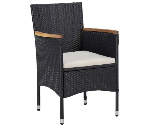 5-Daļīgs Dārza Mēbeļu Komplekts, Melns Pe, Akācijas Masīvkoks Vidaxl