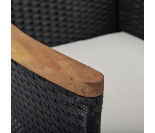 5-Daļīgs Dārza Mēbeļu Komplekts, Melns Pe, Akācijas Masīvkoks Vidaxl