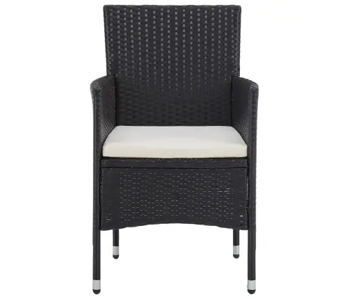 5-Osaline Aiamööblikomplekt, Must, Polürotang Ja Klaas