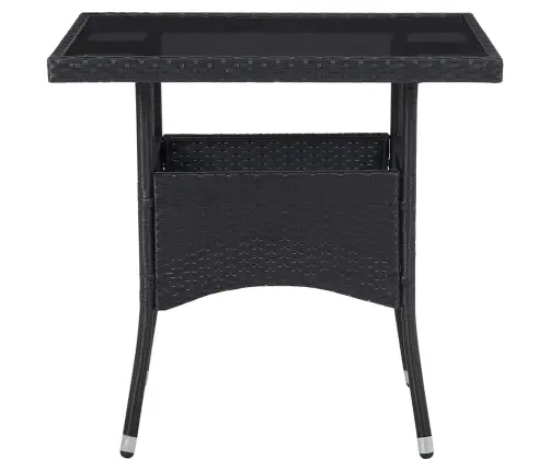 5-Osaline Aiamööblikomplekt, Must, Polürotang Ja Klaas