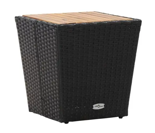 Teelaud, Must 41,5 X 41,5 X 43 cm Polürotang, Akaatsiapuit