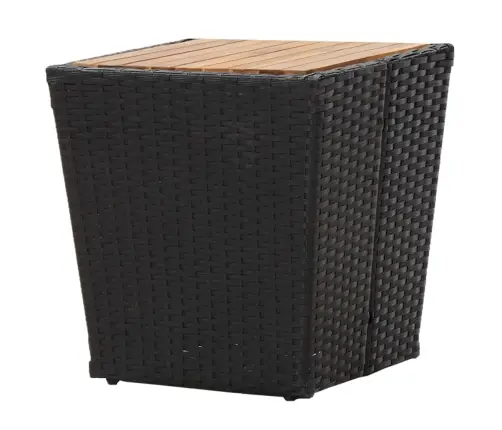 Teelaud, Must 41,5 X 41,5 X 43 cm Polürotang, Akaatsiapuit