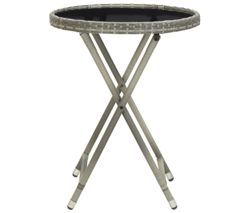 Arbatos Staliukas, Pilkas, 60cm Poliratanas Ir Grūdintas Stiklas