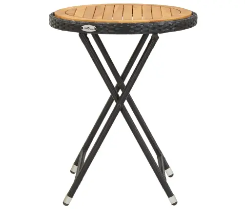 Teelaud, Must, 60 cm Polürotang, Akaatsiapuit Teelaud, Must, 60 cm Polürotang, Akaatsiapuit