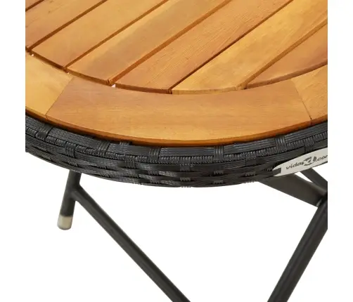 Teelaud, Must, 60 cm Polürotang, Akaatsiapuit Teelaud, Must, 60 cm Polürotang, Akaatsiapuit