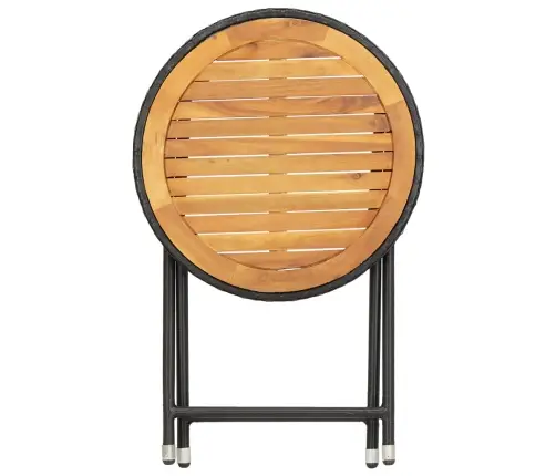 Teelaud, Must, 60 cm Polürotang, Akaatsiapuit Teelaud, Must, 60 cm Polürotang, Akaatsiapuit