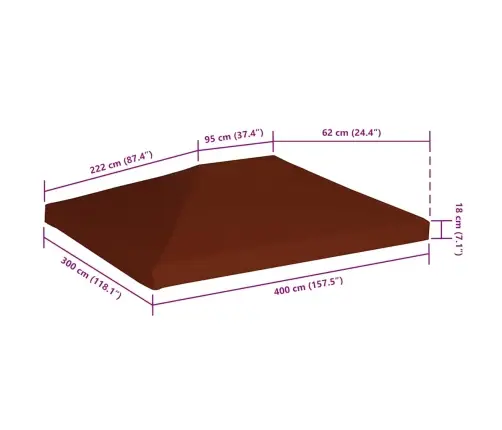 Nojumes Jumta Pārsegs, 310 G/M², 3X4 M, Sarkanbrūns Vidaxl