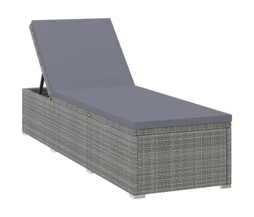 Saulės Gultas Su Čiužinuku, Pilkos Spalvos, Poliratanas