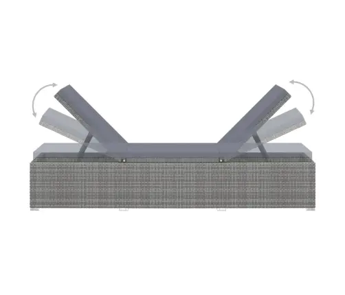 Saulės Gultas Su Čiužinuku, Pilkos Spalvos, Poliratanas