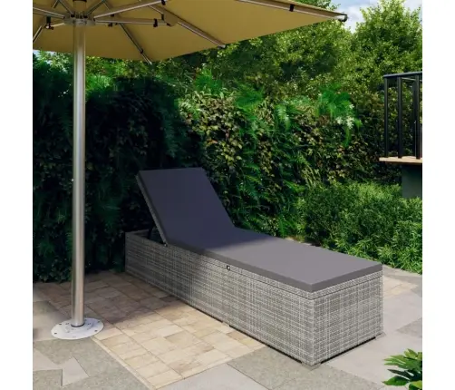 Saulės Gultas Su Čiužinuku, Pilkos Spalvos, Poliratanas